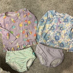 Ice Cream and Floral Kids' Swimwear Set